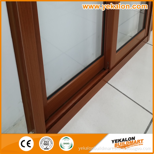 Hot Sale Red Sandalwood wood Grain Transfer Aluminum Sliding Window with Screen from China Supplier